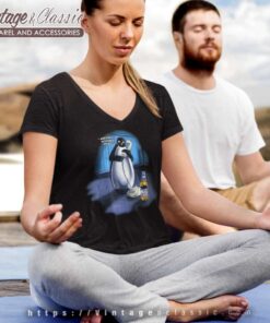 Bud Light Budweiser Beer Drink Penguin V Neck TShirt