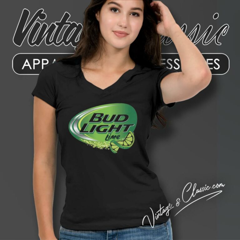 Bud Light Lime Beer V Neck TShirt Bud Light Lime Beer V Neck TShirt