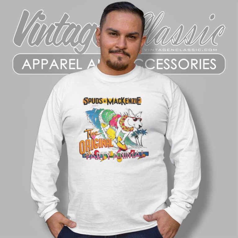 Bud Light Spuds Mackenzie Party Animal Long Sleeve Tee Bud Light Spuds Mackenzie Party Animal Long Sleeve Tee