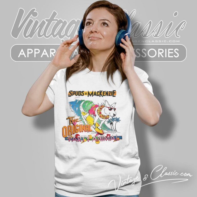 Bud Light Spuds Mackenzie Party Animal Women T Shirt Bud Light Spuds Mackenzie Party Animal Women T Shirt