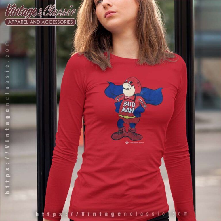 Bud Man Budweiser Anheuser Busch Long Sleeve Tee Bud Man Budweiser Anheuser Busch Long Sleeve Tee
