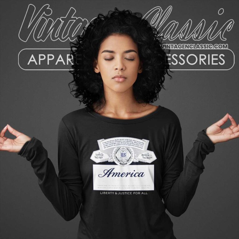 Budweiser America Liberty And Justice For All Long Sleeve Tee Budweiser America Liberty And Justice For All Long Sleeve Tee