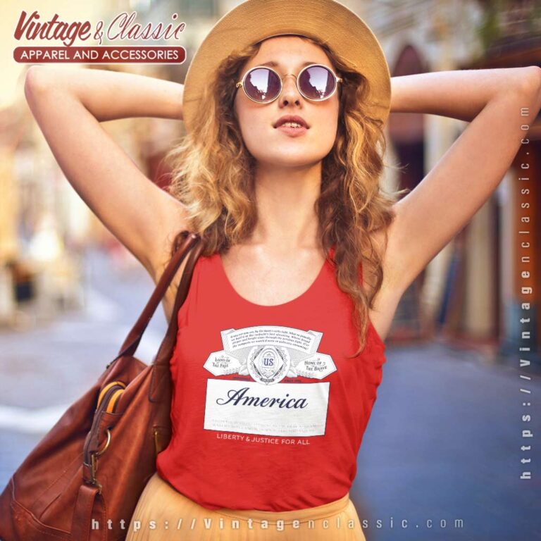 Budweiser America Liberty And Justice For All Tank Top Racerback Budweiser America Liberty And Justice For All Tank Top Racerback