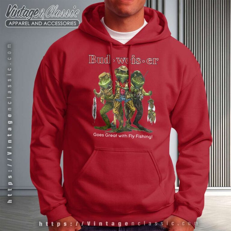 Budweiser Beer Frog Vintage Graphic Hoodie Budweiser Beer Frog Vintage Graphic Hoodie