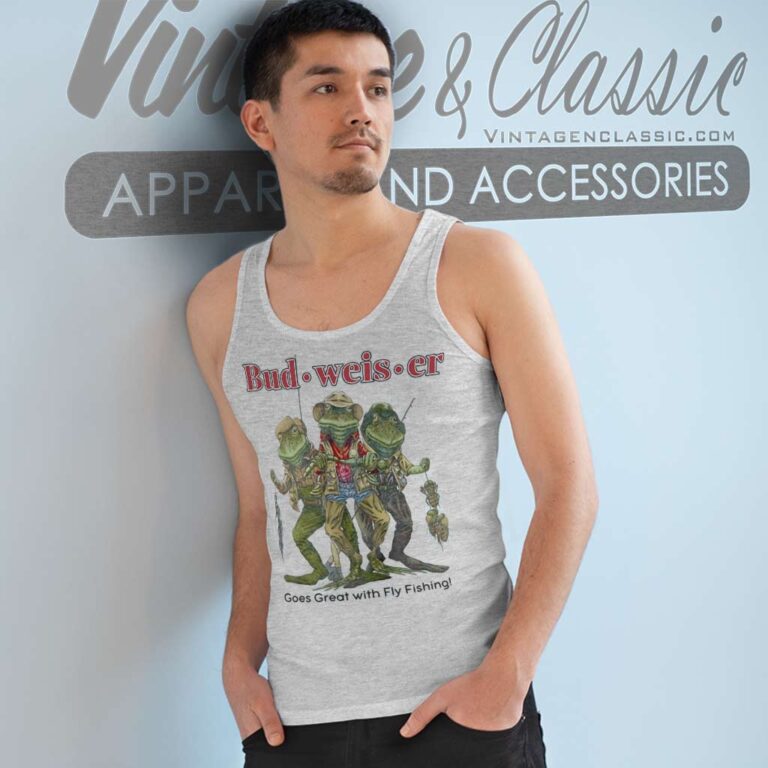 Budweiser Beer Frog Vintage Graphic Tank Top Racerback Budweiser Beer Frog Vintage Graphic Tank Top Racerback