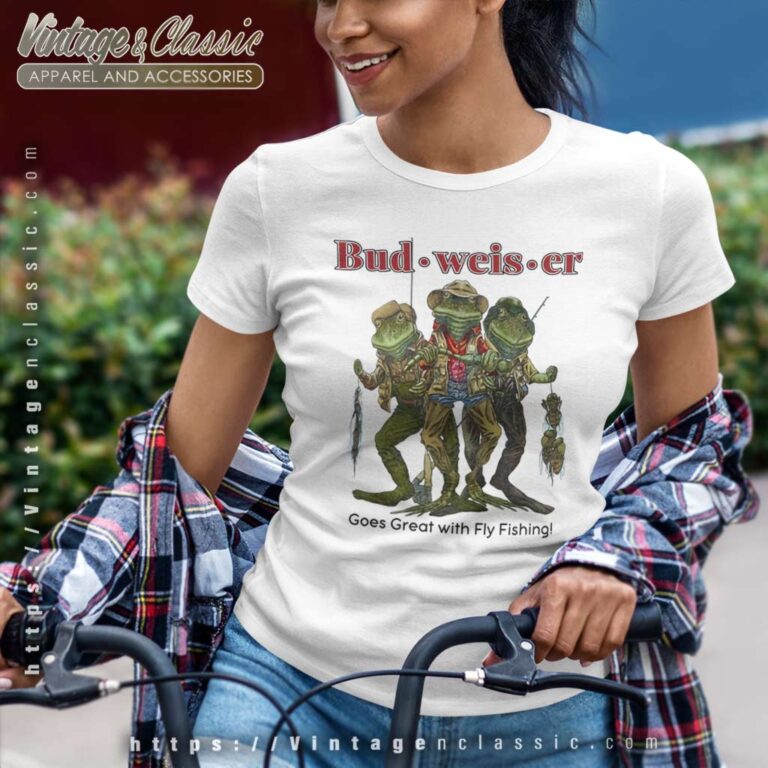 Budweiser Beer Frog Vintage Graphic Women TShirt Budweiser Beer Frog Vintage Graphic Women TShirt