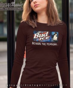 Budweiser Bud Ice Beware The Penguin Long Sleeve Tee