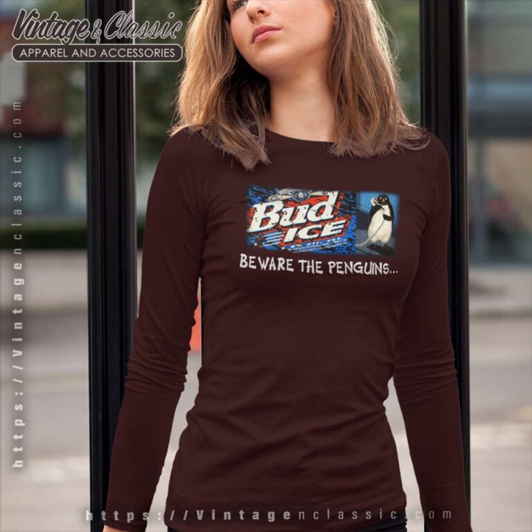 Budweiser Bud Ice Beware The Penguin Long Sleeve Tee Budweiser Bud Ice Beware The Penguin Long Sleeve Tee
