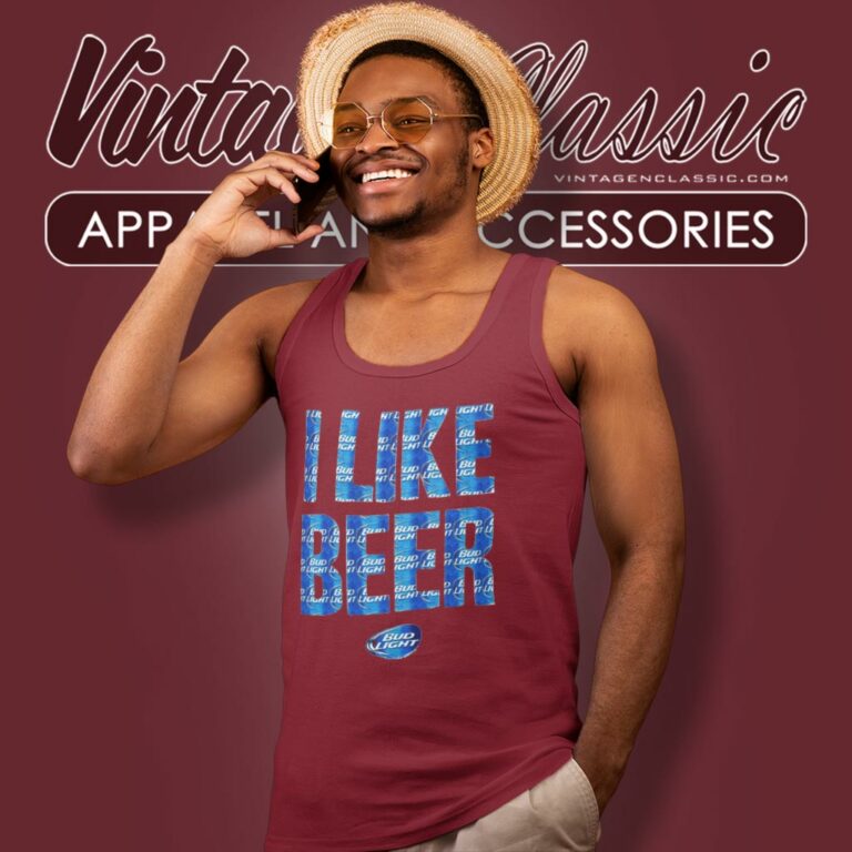 Budweiser Bud Light I Like Beer Tank Top Racerback Budweiser Bud Light I Like Beer Tank Top Racerback