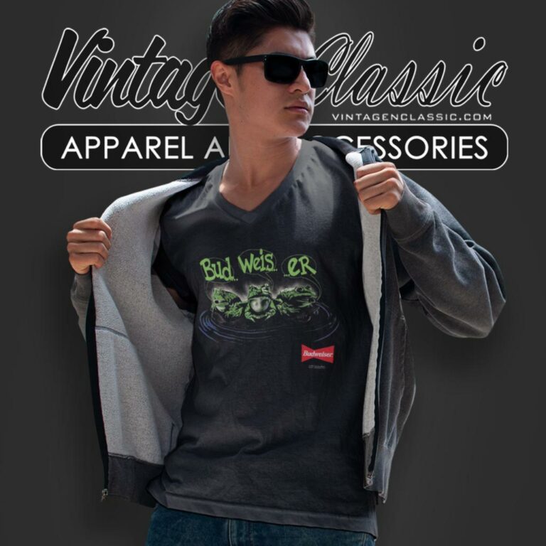 Budweiser Frogs Mascot King Of Beers Funny V Neck TShirt Budweiser Frogs Mascot King Of Beers Funny V Neck TShirt