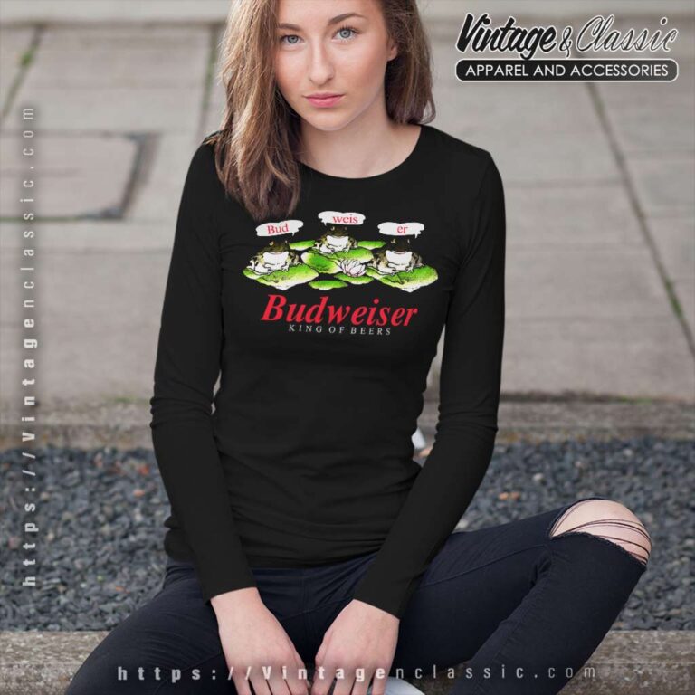 Budweiser King Of Beers Frogs Long Sleeve Tee Budweiser King Of Beers Frogs Long Sleeve Tee