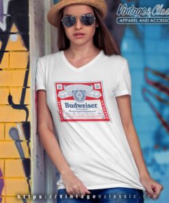Budweiser King Of Beers Label Logo V Neck TShirt