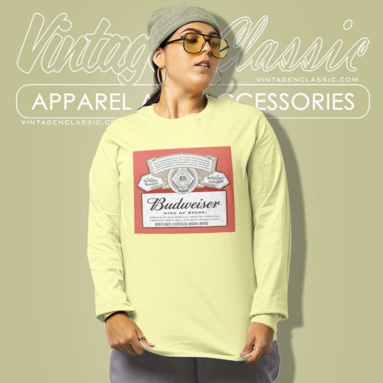 Budweiser King Of Beers Label Long Sleeve Tee Budweiser King Of Beers Label Long Sleeve Tee
