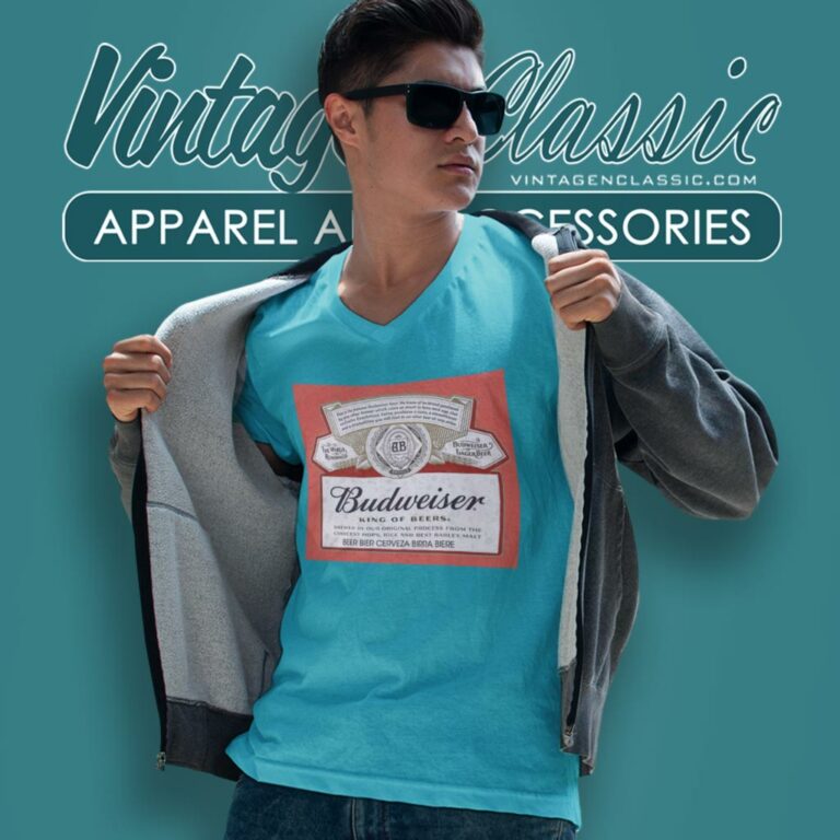 Budweiser King Of Beers Label V Neck TShirt Budweiser King Of Beers Label V Neck TShirt