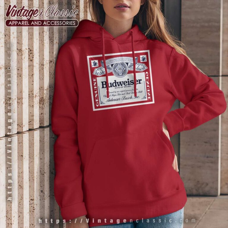 Budweiser Label Anheuser Busch Hoodie Budweiser Label Anheuser Busch Hoodie
