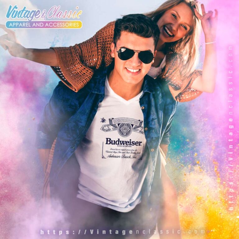Budweiser Label Anheuser Busch V Neck TShirt Budweiser Label Anheuser Busch V Neck TShirt