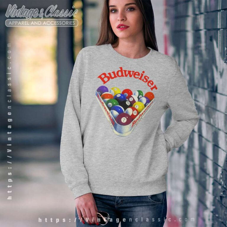 Budweiser Pool Balls Vintage Sweatshirt 1 Budweiser Pool Balls Vintage Sweatshirt 1