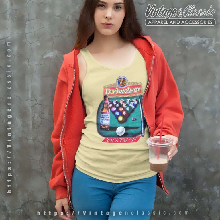 Budweiser Pool Table Rack Em Up Tank Top Racerback Budweiser Pool Table Rack Em Up Tank Top Racerback
