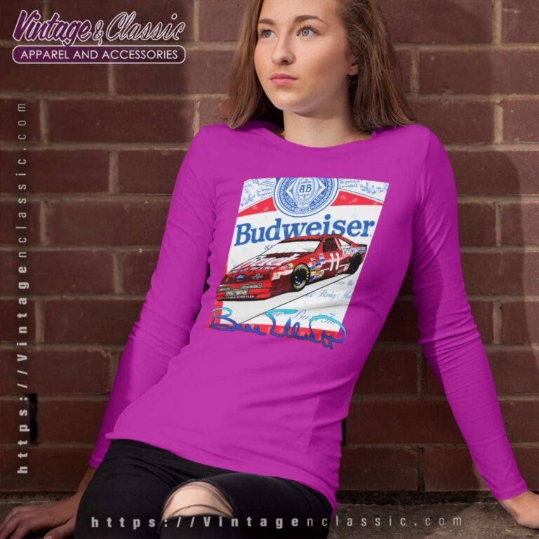 Budweiser Racing Nascar Bill Elliott Long Sleeve Tee Budweiser Racing Nascar Bill Elliott Long Sleeve Tee