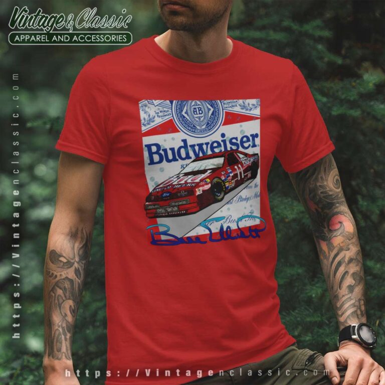 Budweiser Racing Nascar Bill Elliott T Shirt Budweiser Racing Nascar Bill Elliott T Shirt