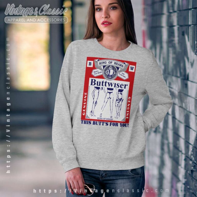 Budweiser Vintage Buttwiser Comedy Sweatshirt Budweiser Vintage Buttwiser Comedy Sweatshirt