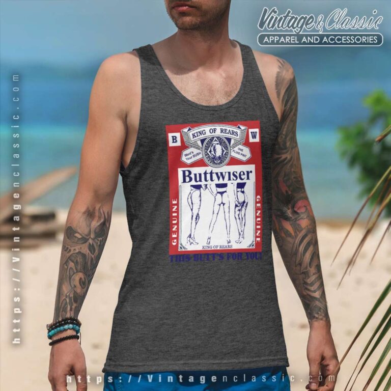 Budweiser Vintage Buttwiser Comedy Tank Top Racerback Budweiser Vintage Buttwiser Comedy Tank Top Racerback