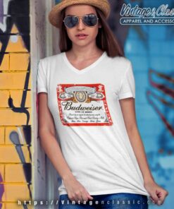 Budweiser Vintage Label V Neck TShirt