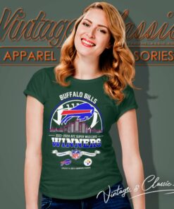 Buffalo Bills 2023 2024 Afc Super Wild Card Winners Skyline Nfl Playoffs Divisional Women T Shirt