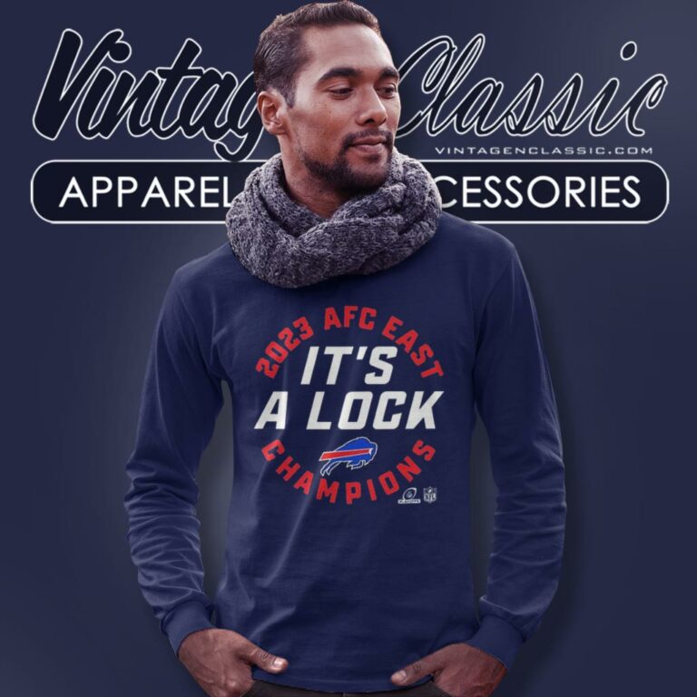 Buffalo Bills 2023 Afc East Division Champions Its A Lock Long Sleeve Tee Buffalo Bills 2023 Afc East Division Champions Its A Lock Long Sleeve Tee