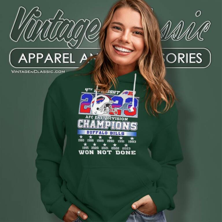 Buffalo Bills 4th Straight 2023 Afc East Division Champions Won Not Done Hoodie Buffalo Bills 4th Straight 2023 Afc East Division Champions Won Not Done Hoodie