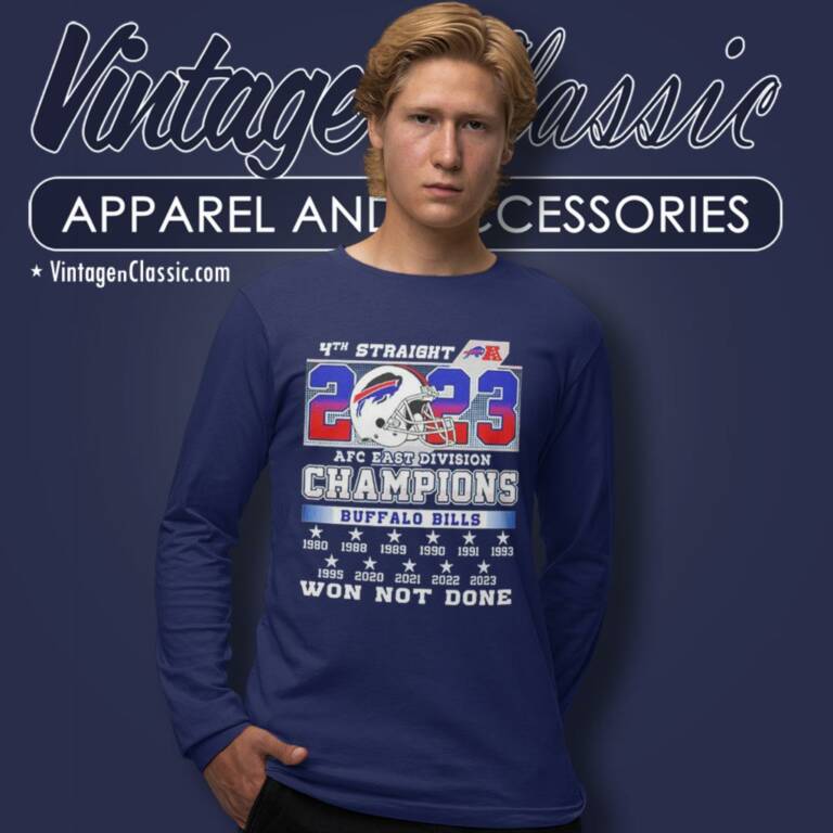 Buffalo Bills 4th Straight 2023 Afc East Division Champions Won Not Done Long Sleeve Tee Buffalo Bills 4th Straight 2023 Afc East Division Champions Won Not Done Long Sleeve Tee
