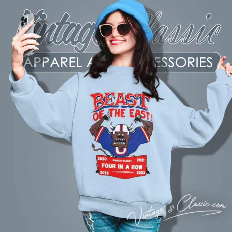 Buffalo Bills Beast Of The East Division Champions Four In A Row 2020 2023 Sweatshirt Buffalo Bills Beast Of The East Division Champions Four In A Row 2020 2023 Sweatshirt
