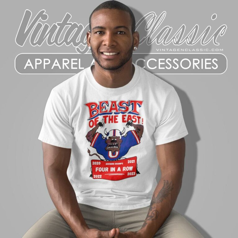 Buffalo Bills Beast Of The East Division Champions Four In A Row 2020 2023 T Shirt Buffalo Bills Beast Of The East Division Champions Four In A Row 2020 2023 T Shirt