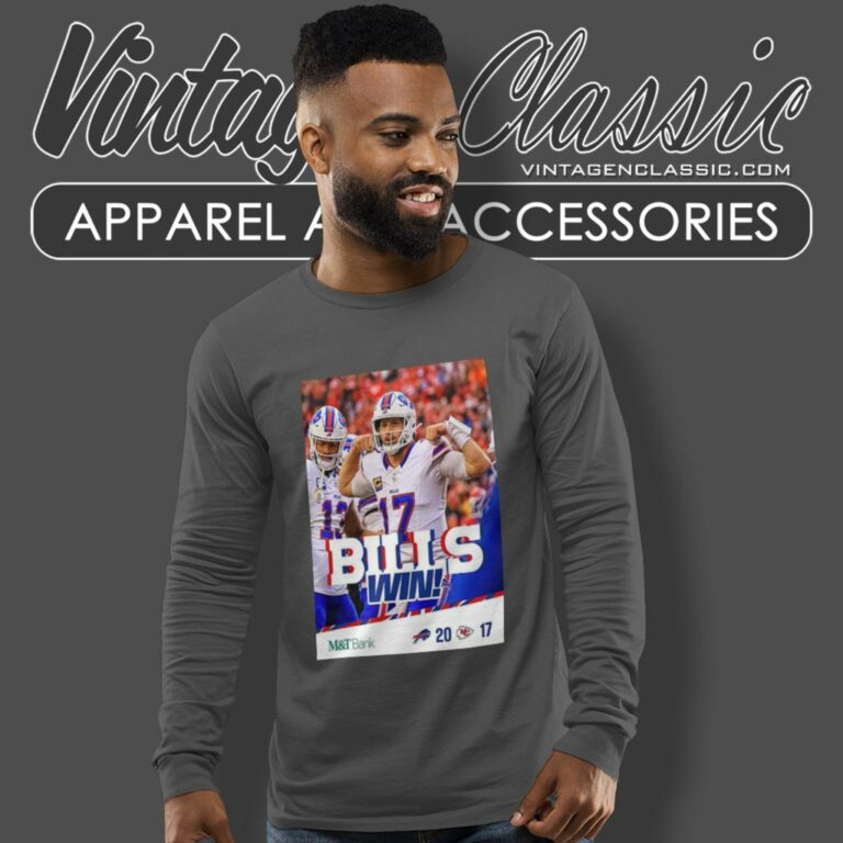 Buffalo Bills Defeat Kansas City Chiefs 20 17 Bills Win Long Sleeve Tee Buffalo Bills Defeat Kansas City Chiefs 20 17 Bills Win Long Sleeve Tee
