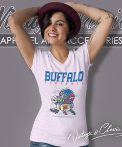 Buffalo Bills Football Helmet Vintage V Neck TShirt