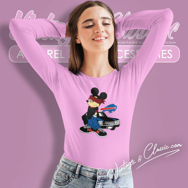 Buffalo Bills Gangster Mickey Mouse Long Sleeve Tee Buffalo Bills Gangster Mickey Mouse Long Sleeve Tee