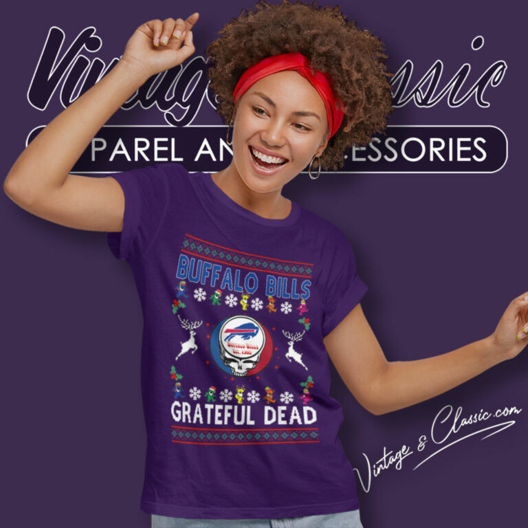 Buffalo Bills Grateful Dead Ugly Christmas Women T Shirt Buffalo Bills Grateful Dead Ugly Christmas Women T Shirt