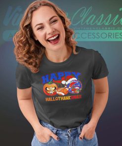 Buffalo Bills Hallothanksmas Halloween Thanksgiving Christmas Women TShirt