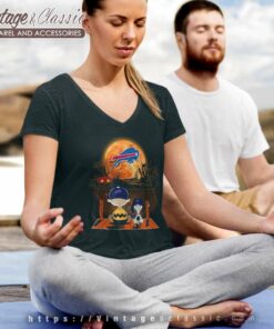 Buffalo Bills Halloween Shirt With Snoopy And Charlie Brown Pumpkin V Neck TShirt