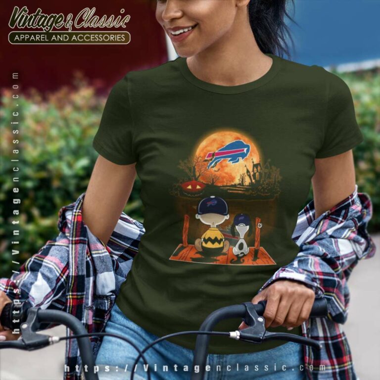 Buffalo Bills Halloween Shirt With Snoopy And Charlie Brown Pumpkin Women TShirt Buffalo Bills Halloween Shirt With Snoopy And Charlie Brown Pumpkin Women TShirt