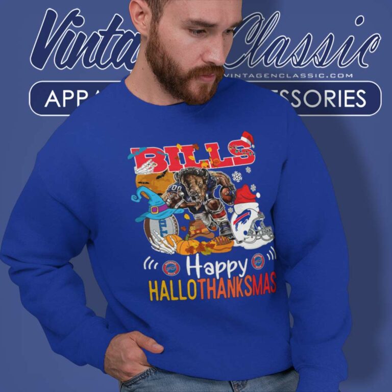 Buffalo Bills Happy Hallothanksmas Sweatshirt Buffalo Bills Happy Hallothanksmas Sweatshirt