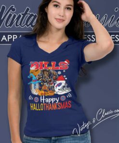 Buffalo Bills Happy Hallothanksmas V Neck TShirt