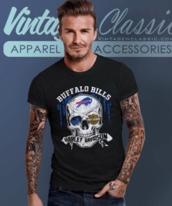 Buffalo Bills Harley Davidson Skull T Shirt