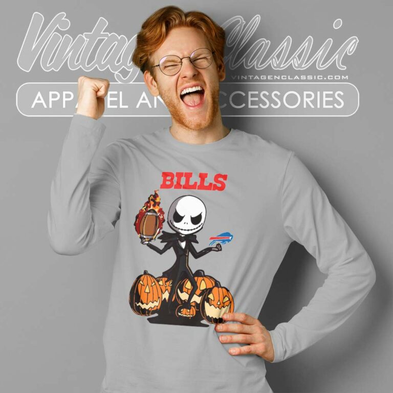 Buffalo Bills Jack Skellington Halloween Long Sleeve Tee Buffalo Bills Jack Skellington Halloween Long Sleeve Tee