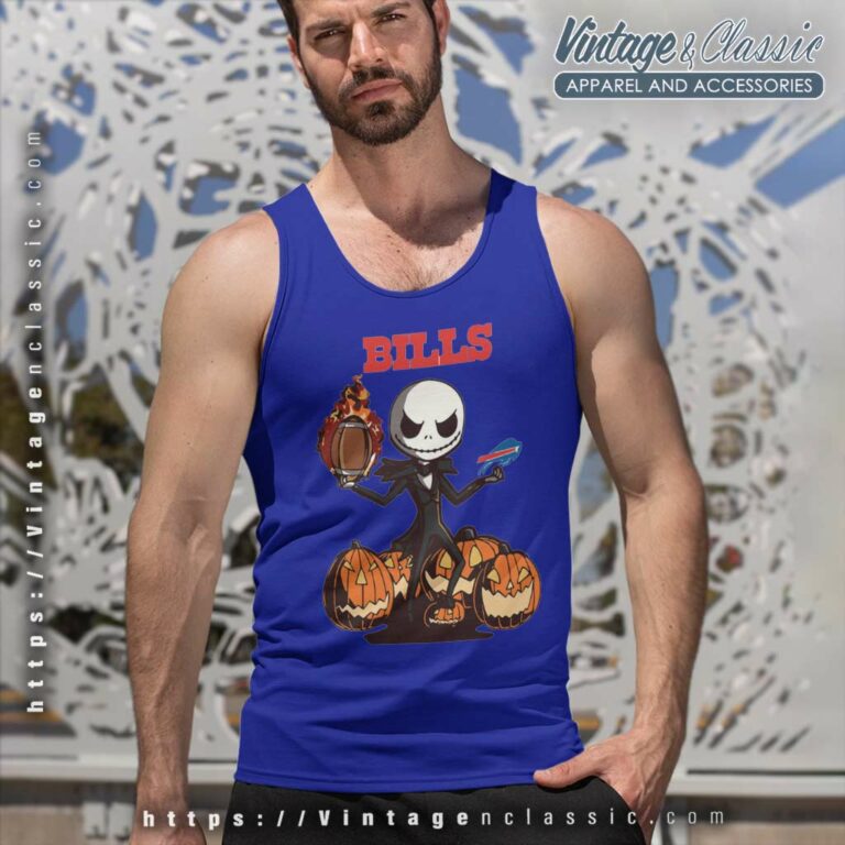 Buffalo Bills Jack Skellington Halloween Tank Top Racerback Buffalo Bills Jack Skellington Halloween Tank Top Racerback