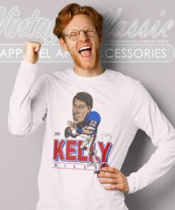 Buffalo Bills Jim Kelly Caricature Long Sleeve Tee