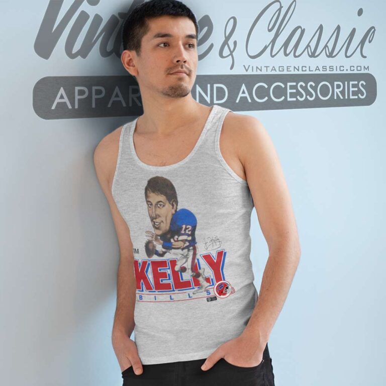 Buffalo Bills Jim Kelly Caricature Tank Top Racerback Buffalo Bills Jim Kelly Caricature Tank Top Racerback