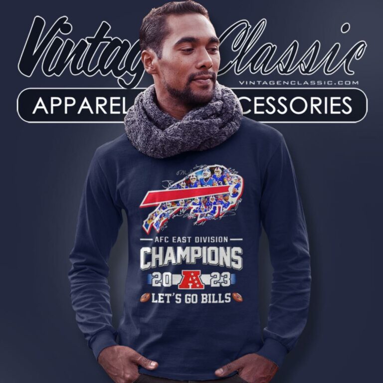 Buffalo Bills Logo Players 2023 Afc East Division Champions Lets Go Bills Long Sleeve Tee Buffalo Bills Logo Players 2023 Afc East Division Champions Lets Go Bills Long Sleeve Tee
