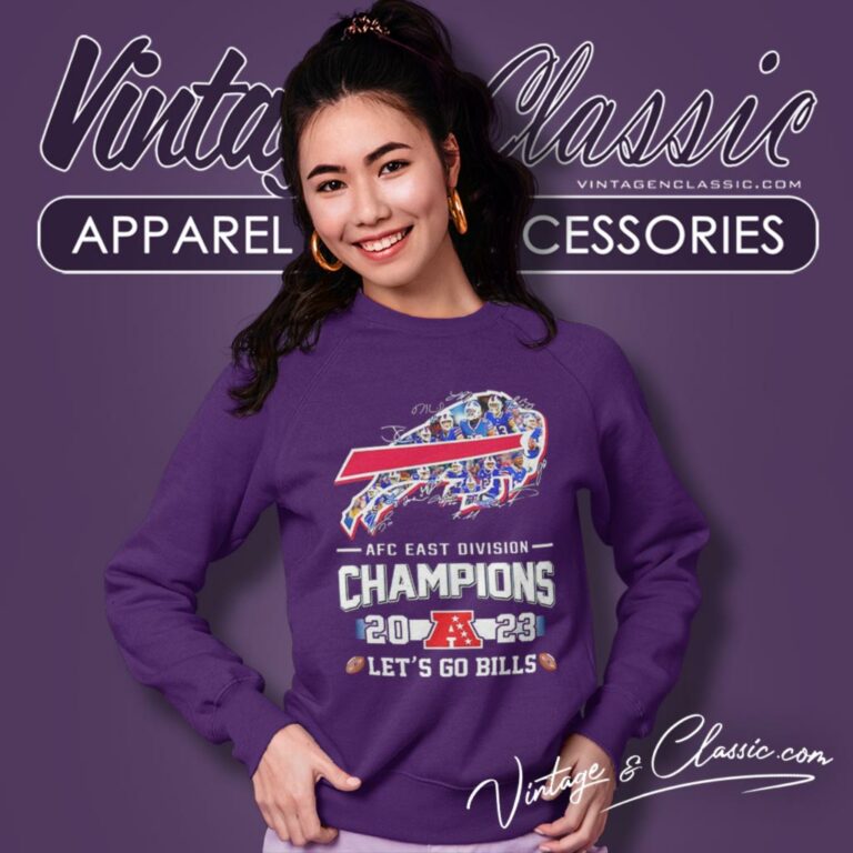 Buffalo Bills Logo Players 2023 Afc East Division Champions Lets Go Bills Sweatshirt Buffalo Bills Logo Players 2023 Afc East Division Champions Lets Go Bills Sweatshirt
