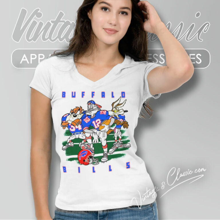 Buffalo Bills Looney Tunes Vintage V Neck TShirt Buffalo Bills Looney Tunes Vintage V Neck TShirt